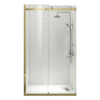 Двері в нішу Koer SR SD01-120x200-TR-12 прозоре скло Easy Clean 8мм, матове золото