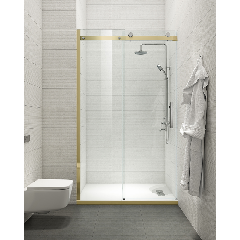 Двері в нішу Koer SR SD01-120x200-TR-12 прозоре скло Easy Clean 8мм, матове золото