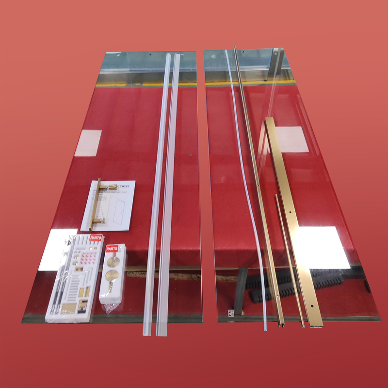 Двері в нішу Koer SR SD01-120x200-TR-12 прозоре скло Easy Clean 8мм, матове золото