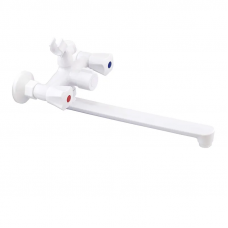 Смеситель для ванни Plamix Omega-140 Euro White (без шланга і лійки)