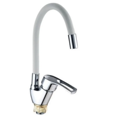 Смеситель для кухні Mixxus YUB4-181 Reflector White з білим силіконовим виливом