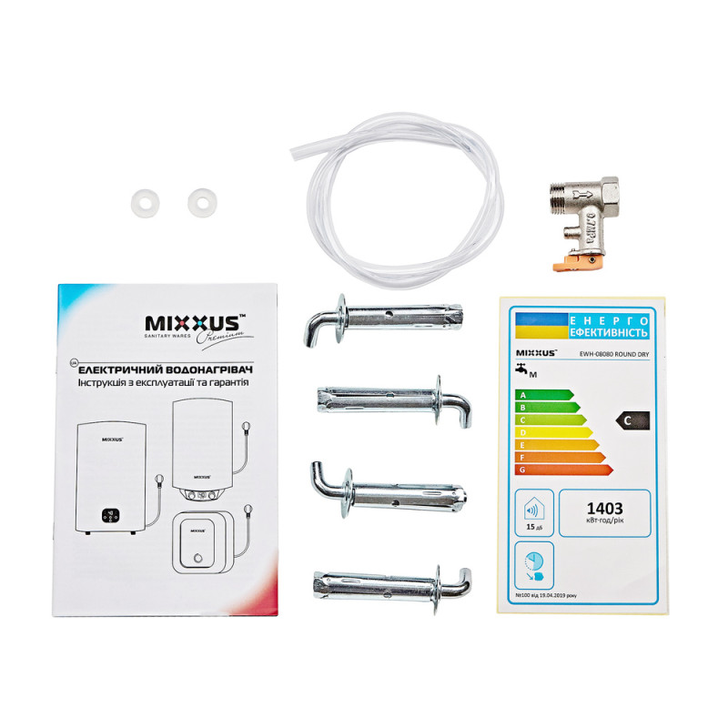 Водонагреватель "Цилиндр" MIXXUS EWH-08100 ROUND DRY накопительный 100 л, сухой тен 2 kW