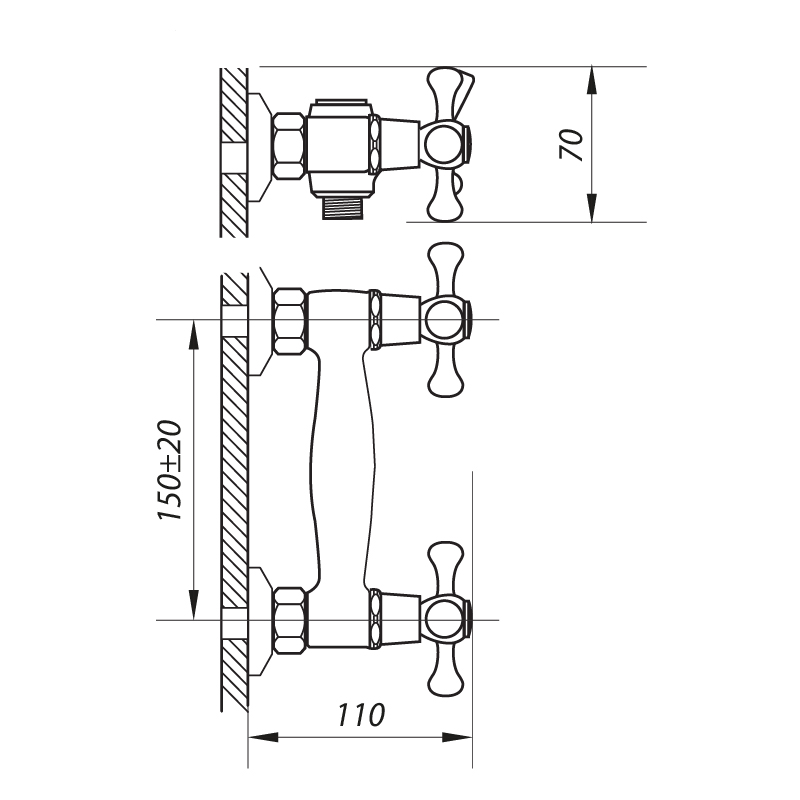 Смеситель для душу Zerix TMK5 722
