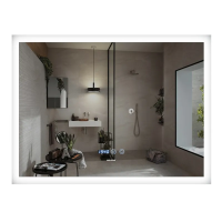 Дзеркало Mixxus FLAT MR04-100x80 з LED Touch, Anti-fog, димером, регулюванням яскравості, годинником (MI692