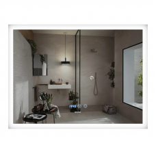 Дзеркало Mixxus FLAT MR04-100x80 з LED Touch, Anti-fog, димером, регулюванням яскравості, годинником (MI692
