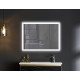 Дзеркало Mixxus FLAT MR04-100x80 з LED Touch, Anti-fog, димером, регулюванням яскравості, годинником (MI692