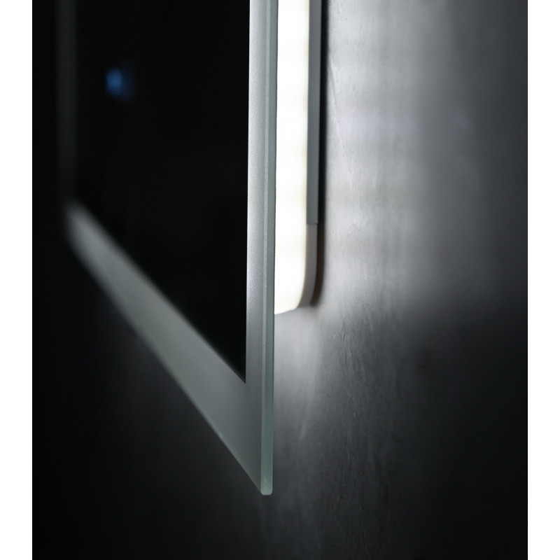 Дзеркало Mixxus FLAT MR04-100x80 з LED Touch, Anti-fog, димером, регулюванням яскравості, годинником (MI692