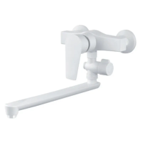 Смеситель для ванны PLAMIX OSCAR-006 SET WHITE (со шлангом, лейкой и кронштейном)
