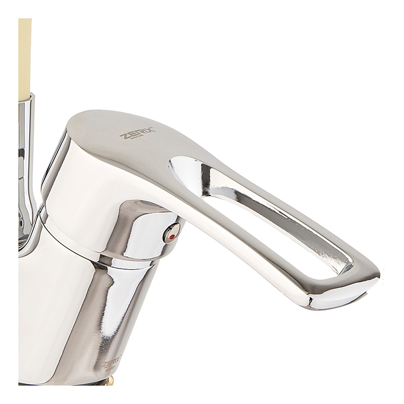 Кухонный смеситель с силиконовым изливом Zerix YUB 181 Reflector Ivory