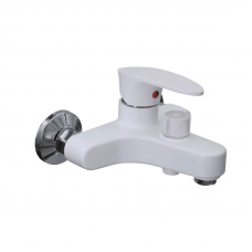 Змішувач для ванни Plamix CEZAR-009 EURO SET White, з шлангом, лійкою та кронштейном
