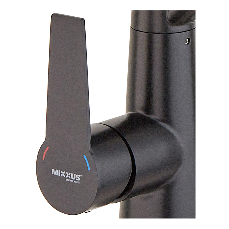 Кухонный смеситель с черным силиконовым изливом Mixxus FUL-021 (с вых.для питьевой воды)