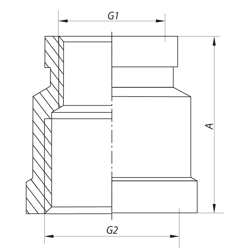 Муфта редукційна 3/8"x1/2" Koer KF.C0406