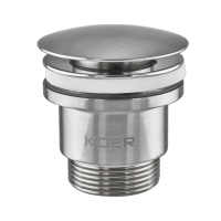 Донный клапан для умывальника Koer PW-01-02 1 1/4'' (кнопка) (Цвет нерж)
