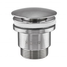 Донний клапан для умивальника Koer PW-01-02 1 1/4'' (кнопка) (Колір нерж)