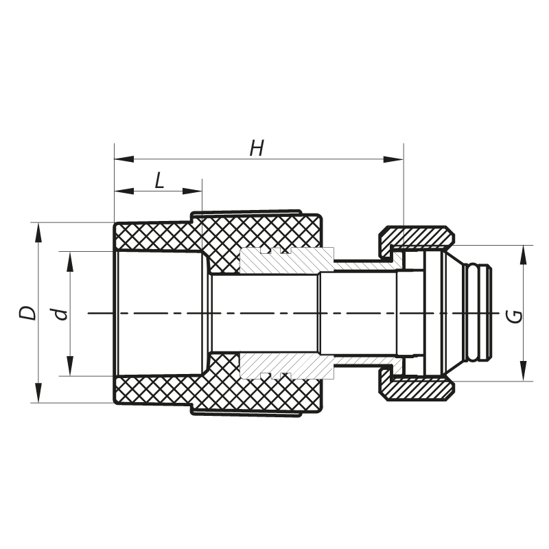 Муфта з євроконусом і накидною гайкою 20x3/4 PPR Koer K0240.PRO