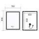 Дзеркало Mixxus Premium FLASH MR21-70x90 (LED Touch, Anti-fog, димер, годинник)