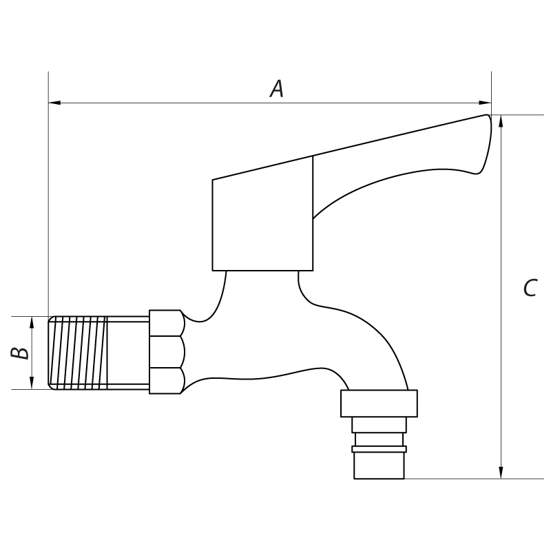 Кран для холодной воды 1/2 Mixxus BIB-02 (нерж. сталь)