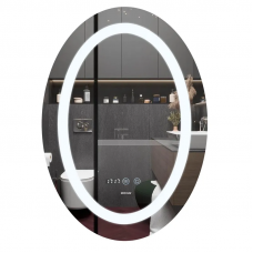 Дзеркало Mixxus PLAIN MV02-60x80 з LED Touch, Anti-fog, димером, регулюванням яскравості, годинником (MI693)