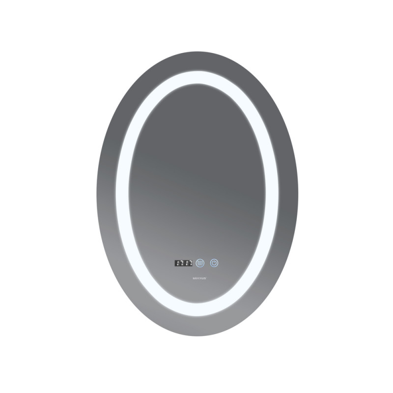 Дзеркало Mixxus PLAIN MV02-60x80 з LED Touch, Anti-fog, димером, регулюванням яскравості, годинником (MI693)