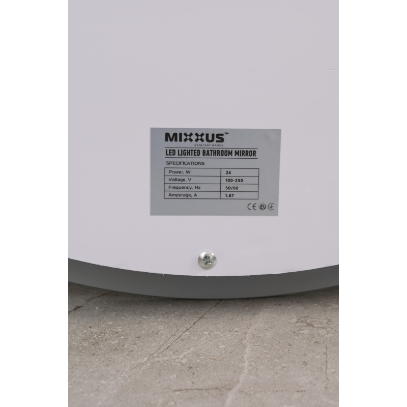 Дзеркало Mixxus PLAIN MV02-60x80 з LED Touch, Anti-fog, димером, регулюванням яскравості, годинником (MI693)