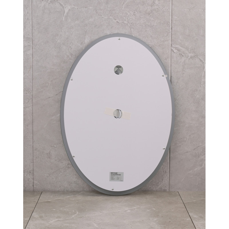 Дзеркало Mixxus PLAIN MV02-60x80 з LED Touch, Anti-fog, димером, регулюванням яскравості, годинником (MI693)