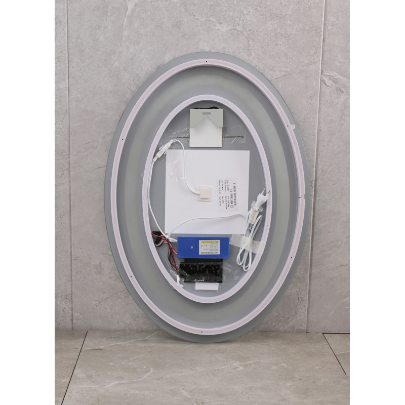 Дзеркало Mixxus PLAIN MV02-60x80 з LED Touch, Anti-fog, димером, регулюванням яскравості, годинником (MI693)