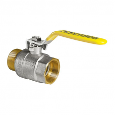 Кран кульовий KOER KR.215.G - 3/4" FM ГШВ YELLOW, ручка "важіль" жовта