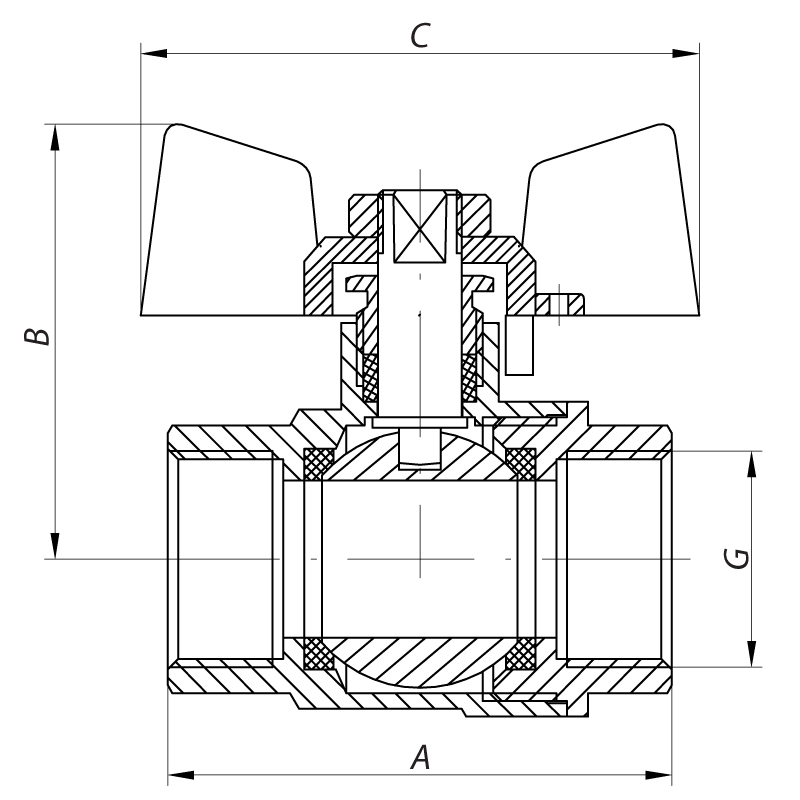 Кран кульовий Koer 1" ГГБ (KR.217.W) білий