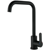 Смеситель для кухни Zerix DAX-011-G Black с нерж. стали SUS304 (цв. черный)