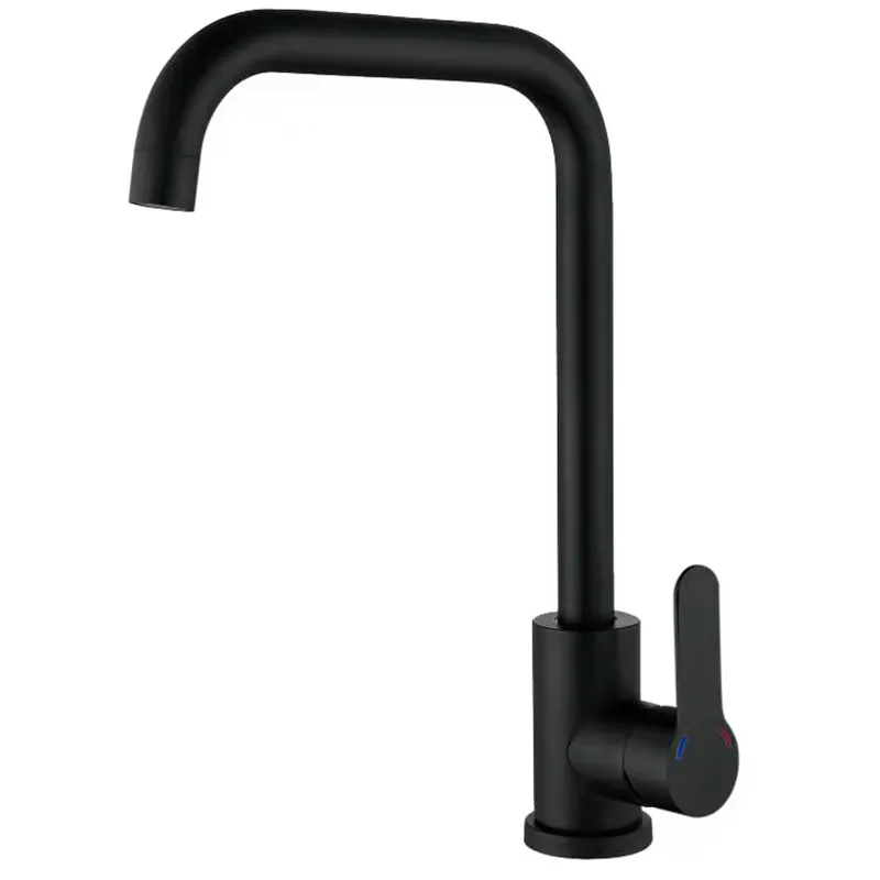 Смеситель для кухни Zerix DAX-011-G Black с нерж. стали SUS304 (цв. черный)