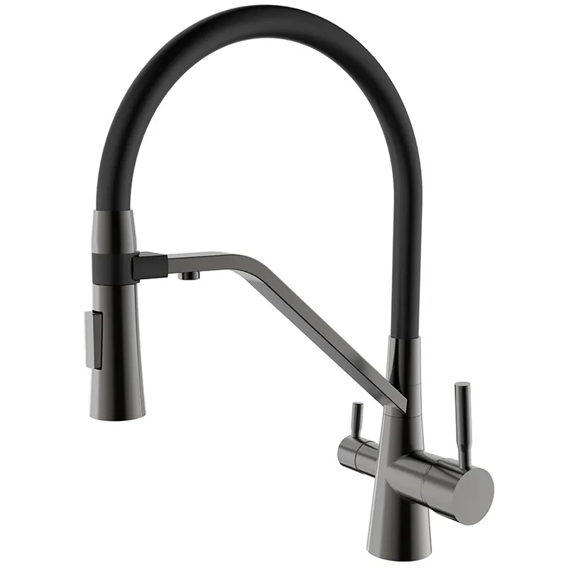 Смеситель для кухни Mixxus Premium Magnet 021 GRAPHITE REFL.BLACK