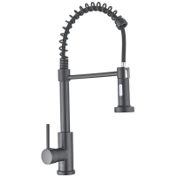 Смеситель для кухні з виливом пружина Mixxus Premium SPRING 017 GRAPHITE