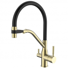 Смеситель для кухні MixxusPremium Gravity 021 BRUSHED GOLD REFL.BLACK