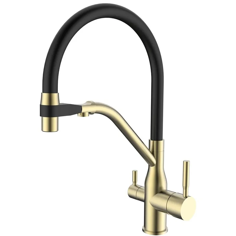 Смеситель для кухні MixxusPremium Gravity 021 BRUSHED GOLD REFL.BLACK