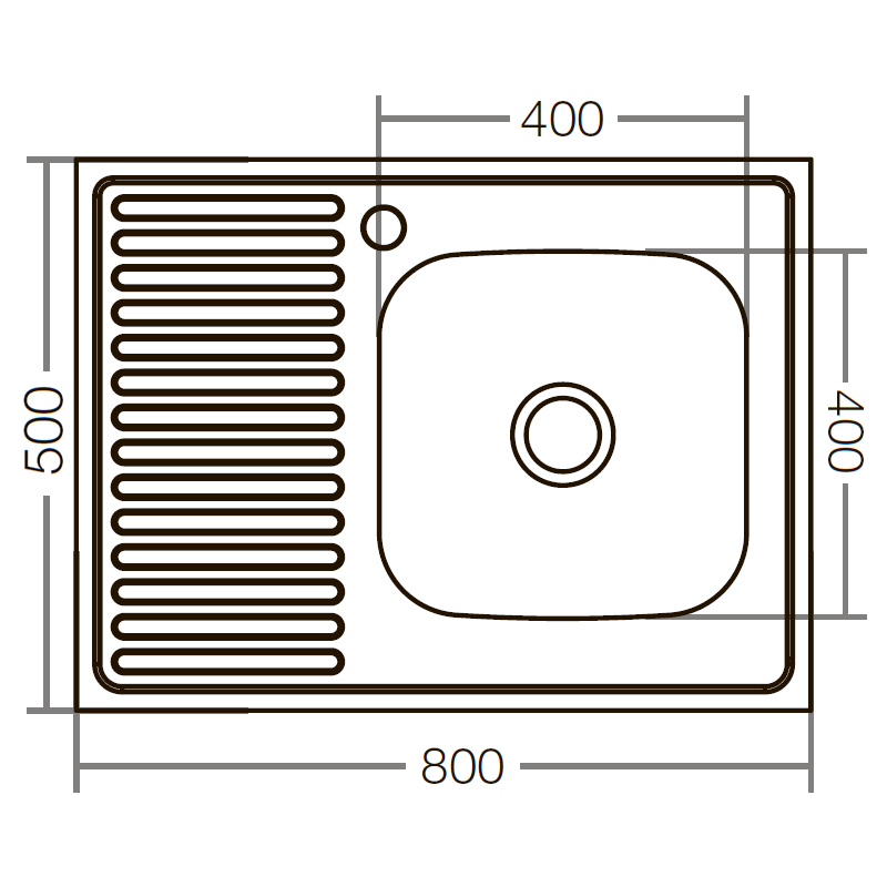 Кухонная мойка накладная Zerix Z8050R-06-160E (Satin)