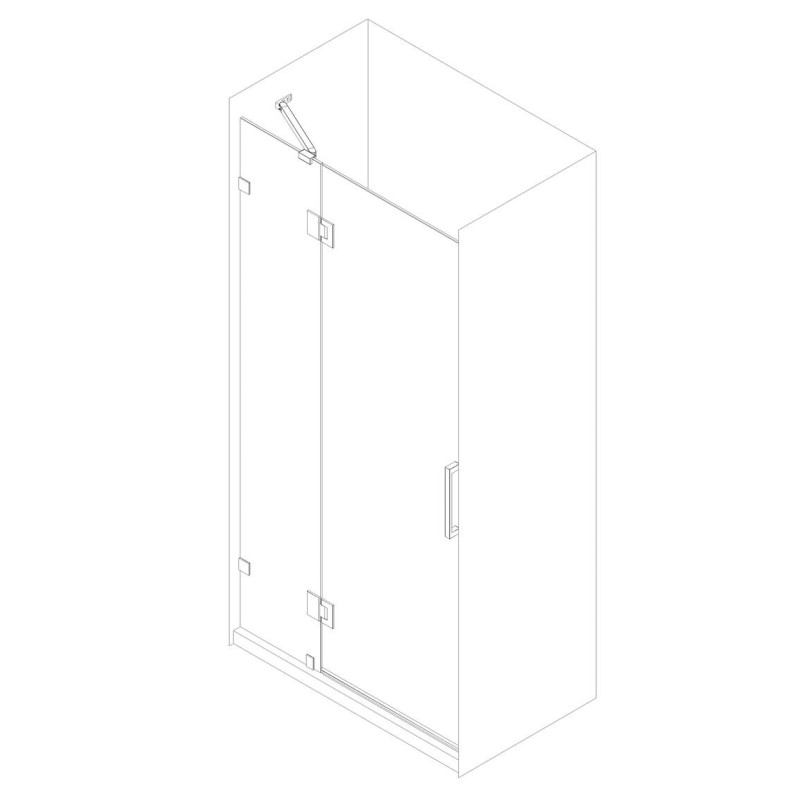 Двері в нішу Koer SR SD04-120x200-TR-01 прозоре скло Easy Clean 10мм, хром