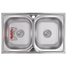 Мийка кухонна Zerix Z8050D-08-180MD Double (мікро декор)