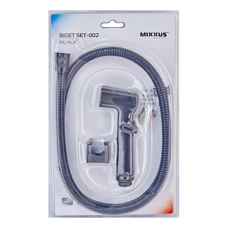 Набор для гигиенического душа Mixxus Bidet SET-002 Black (шланг 1,2м)