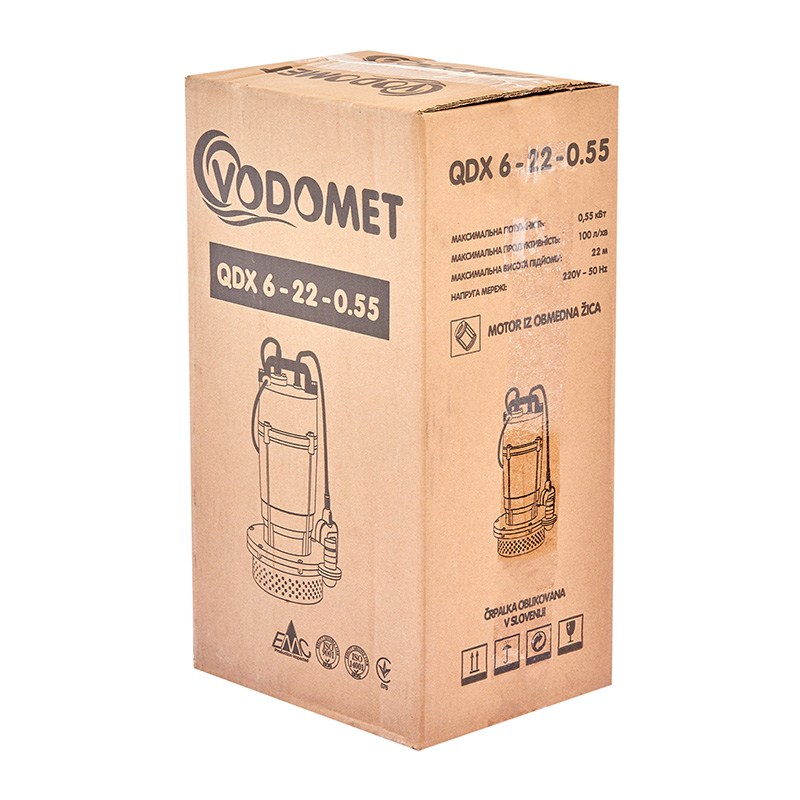Насос дренажный Vodomet QDX 6-22-0.55 (корп.алюминий)
