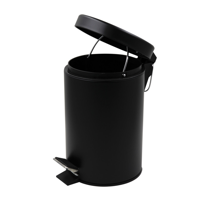 Мусорное ведро круглое Zerix Solo-TC0103 Black 3 л цвет черный