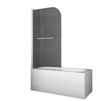 Шторки скляні на ванну Koer SR BS02-80x140-TR-01 прозоре скло 6мм, хром
