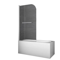 Шторки скляні на ванну Koer SR BS02-80x140-TR-01 прозоре скло 6мм, хром