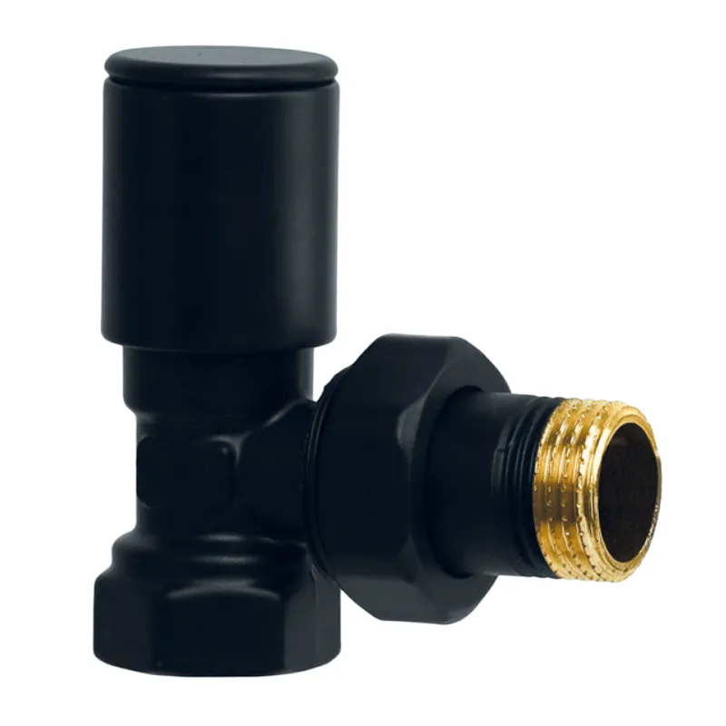 Кран для полотенцесушителя угловой Koer KR.531.Black - 1/2"