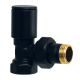 Кран для полотенцесушителя угловой Koer KR.531.Black - 1/2"