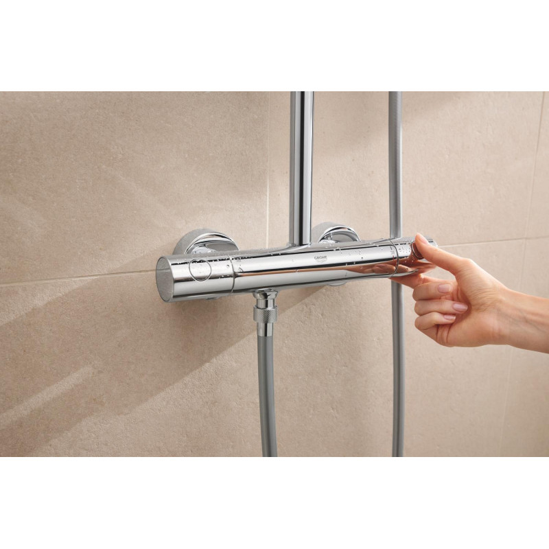 Душевая система с термостатом для настенного монтажа Grohe Tempesta System 250 Cube