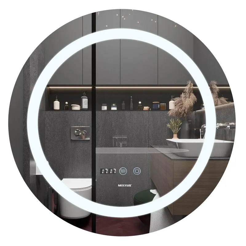 Зеркало Mixxus Plain MC02-60 (часы, LED-подсветка, антизапотевание)