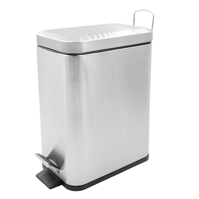 Мусорное ведро с плавным закрытием прямоугольное Zerix Sansa-TC0105 SS Color 5л цвет нержавейка (ZX