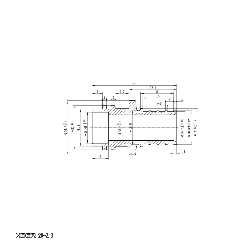 Трубка Г-образная для подсоединения радиатора Koer KA.D20-250 - 20(2.8mm) x 15-250mm