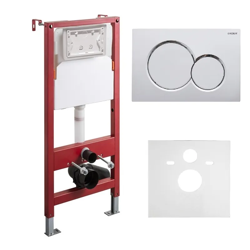 Комплект установочный для унитаза Koer KT-0501-01 (с пан. смыва KT-0601-01 Хром + звукоиз.)  (KR516