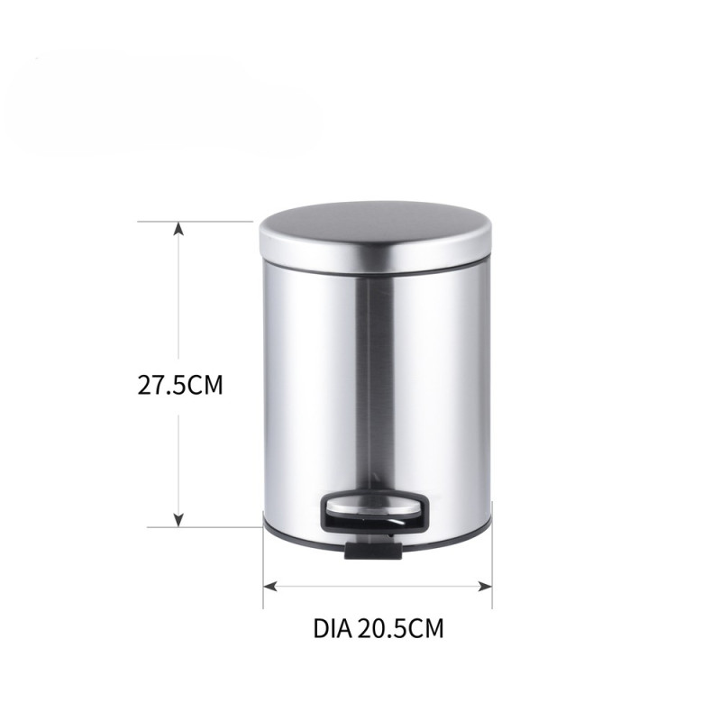Мусорное ведро с плавным закрытием круглое Mixxus Ellipse-TC0205 SS Color 5л цвет нержавейка (MI707